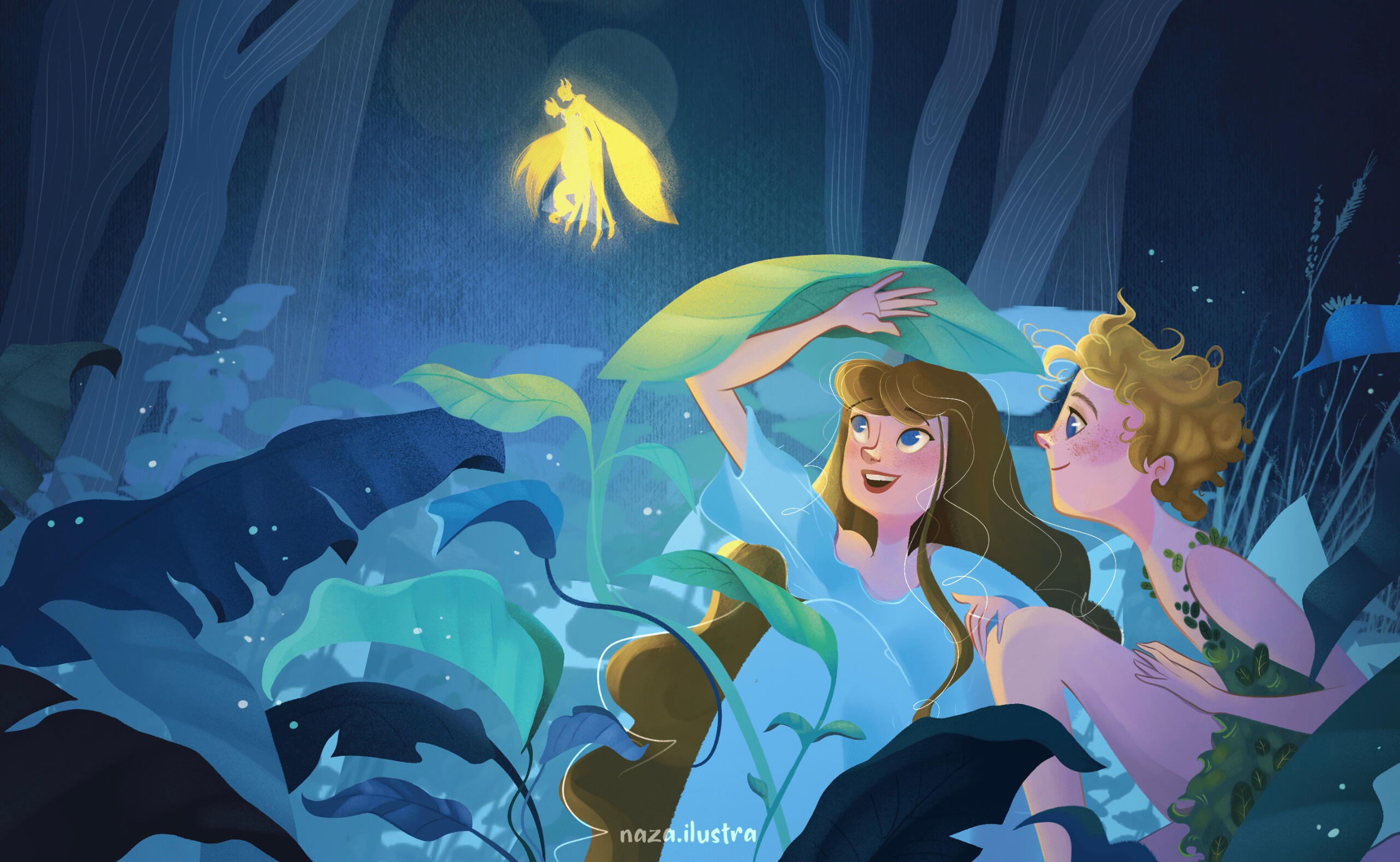 Wendy and Peter in Neverland